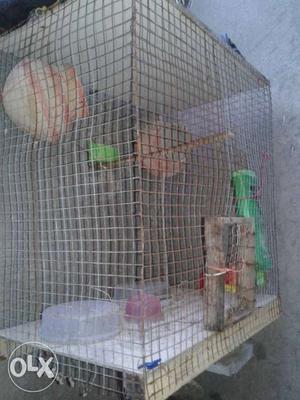 Grey Metal Wire Pet Cage