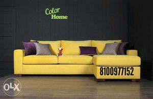 L shape sofa made of quality materials. color can