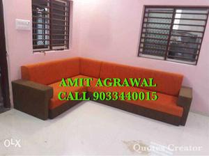 Orange And Brown Sectional Sofa
