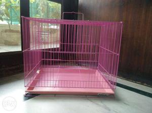 Pink Steel Pet Cage