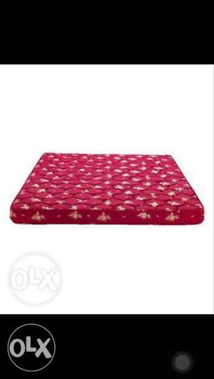Red And White Floral Quilted Mattress