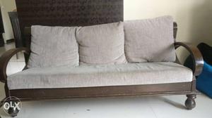 Solid wood 3+1+1 sofa set