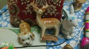Three Animal Ceramic Figurines