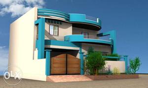 White And Blue Painted House