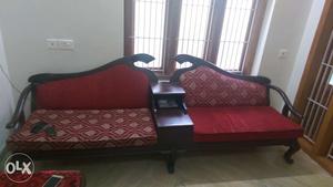 Wooden mahagani sofa,used only 1 year