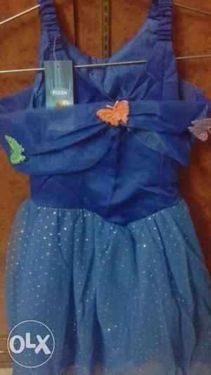 5 to 6 year Blue Sleeveless brand new frock