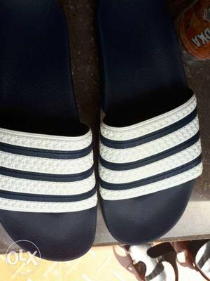 Black-and-white Slide Sandals