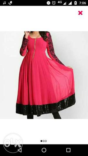 Pure Georgette Material Dress with Shinning