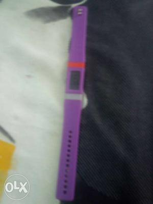 Purple And White Digital Watch