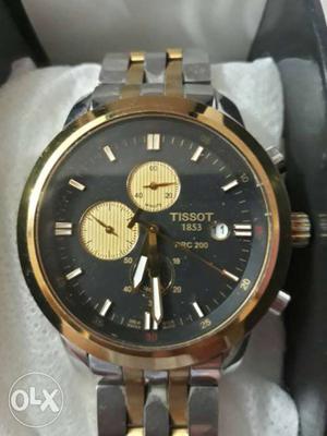 Tissot Chronograph Watch- Gold And Silver Bracelet Sapphire
