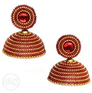 Traditional gold nd red thread jumkas if u want