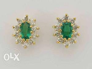 Two Emerald Gemstone Jewelries
