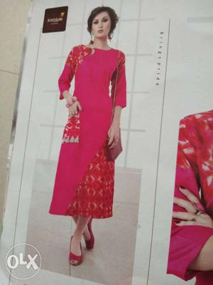 Women's Pink Long-sleeved Dress Brochure