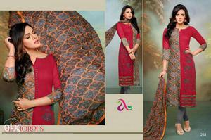 Women's Red And Brown Floral Salwar Kameez Collage Photo