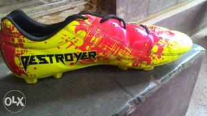 Yellow-red-black Spain Destroyer Cleats With Box