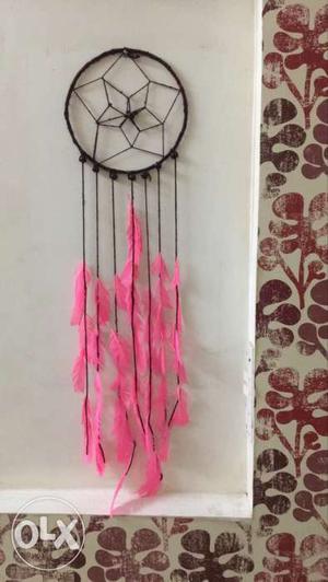 Baby pink color dream catcher wall hanging