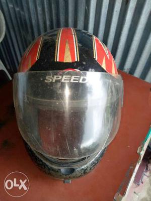 Black And Red Speed Full Face Motorcycle Helmet