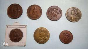 Buddha, Shiv Shankar, Devi and Ram Sita coin at