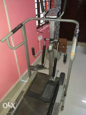 Grey Treadmill With Elliptical Trainer