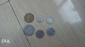 Old coins of 10 Paisa 25 paisa