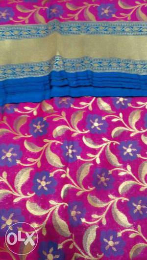 Pink, Brown And Blue Dupatta