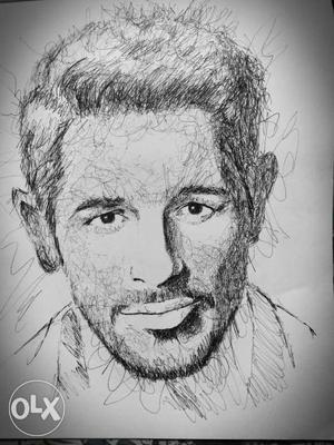Siddharth- ball point pen scribbled portrait