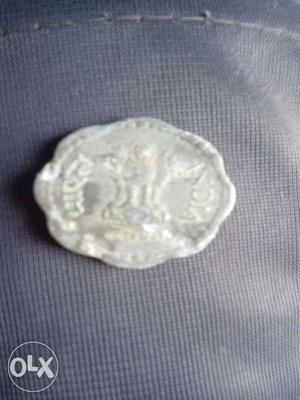 Silver India Rupee Scalloped Coin