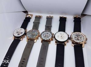 Six Round Mechanical Watches With Straps