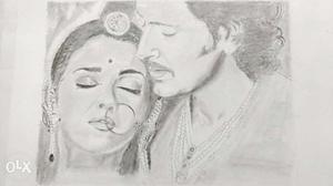 Sketch which describes love of jodha akbar