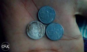 Three Round 25 Paise Coins