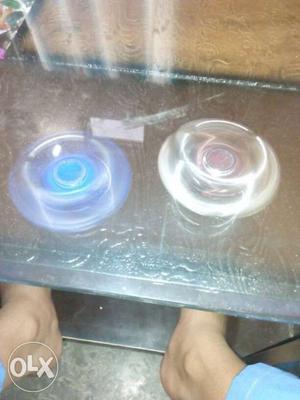 Two Blue And White Hand Spinners
