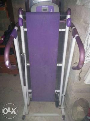 White And Purple Folding Treadmill