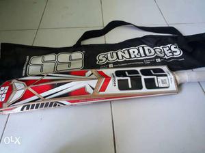 White, Black And Red SS Cricket Bat With Bag