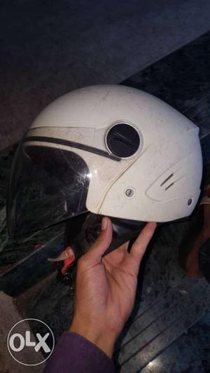 White Open Face Motorcycle Helmet