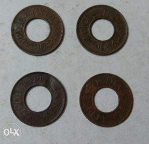 Year  and  - Four 1 pice coins