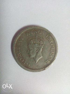 1 Rupees Coin of king george