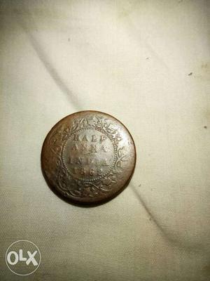 150 year old HALF ANNA coin 