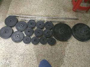 52kg weights barbell gym equipment set