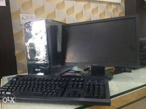 Black Acer dual core Full Computer set and 1gb ram 80gb hdd
