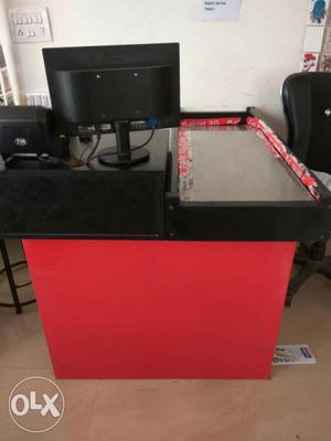 Black Red billing counter