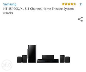 Black Samsung HT-JK/XL 5.1 Channel Home Theater System