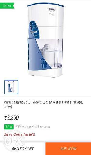 Black & White Pure Water Purifier. Pure it. 23 litr