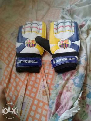 Blue-and-white F.C. Barcelona Gloves