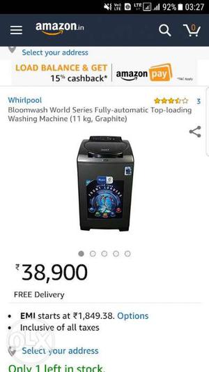 Brand new Whirlpool washing machine with 6th
