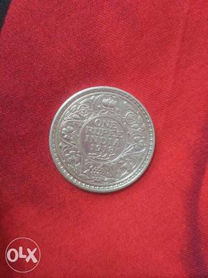 British era one rupee original silver coin for coin