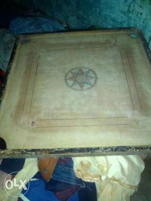 Brown And Black Wooden Carrom Table