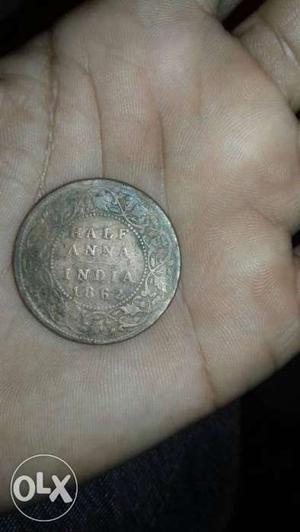  Half Anna India Brown Coin