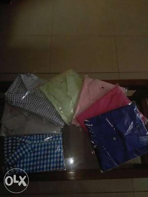 One set comprise of 7 cotton shirts.Rs 200 each.Minimum