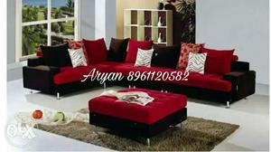 Red And Black Living Room Set