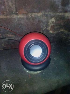 Round Red Portable Speaker